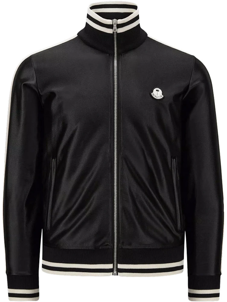Moncler x Palm Angels Shiny Zip-Up Sweatshirt Black - FW22 - GB