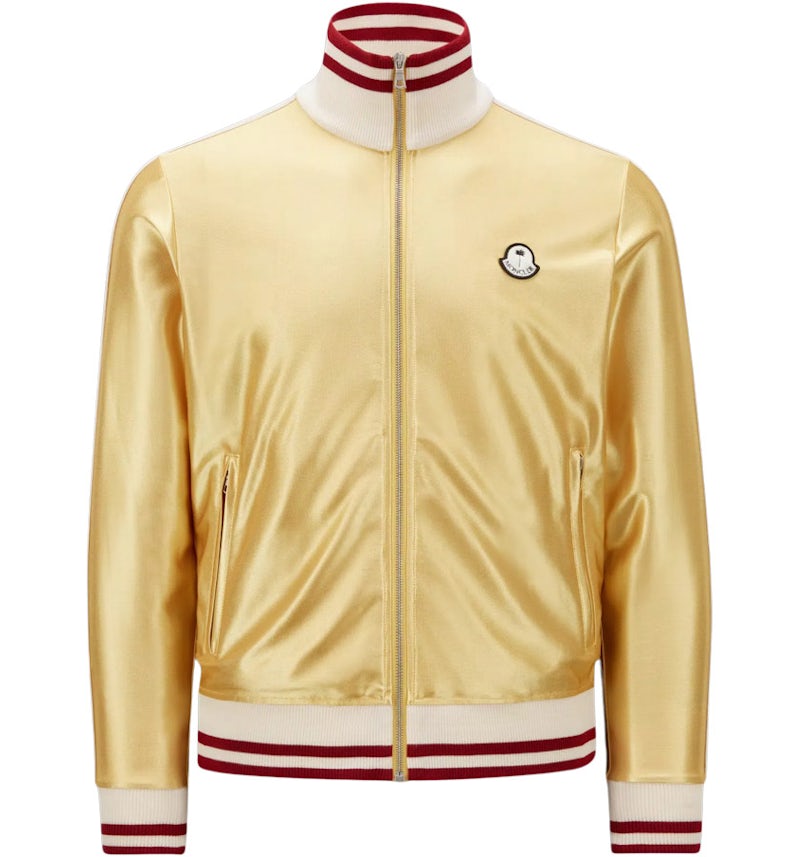 Moncler x Palm Angels Shiny Zip-Up Sweatshirt Light Yellow Men's