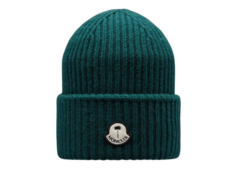 Pre-owned Moncler X Palm Angels Wool Beanie In Forest Green