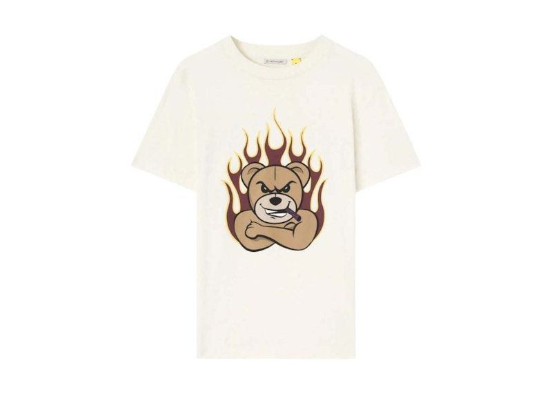 Moncler x Palm Angles Bear Motif T-shirt White Brown メンズ