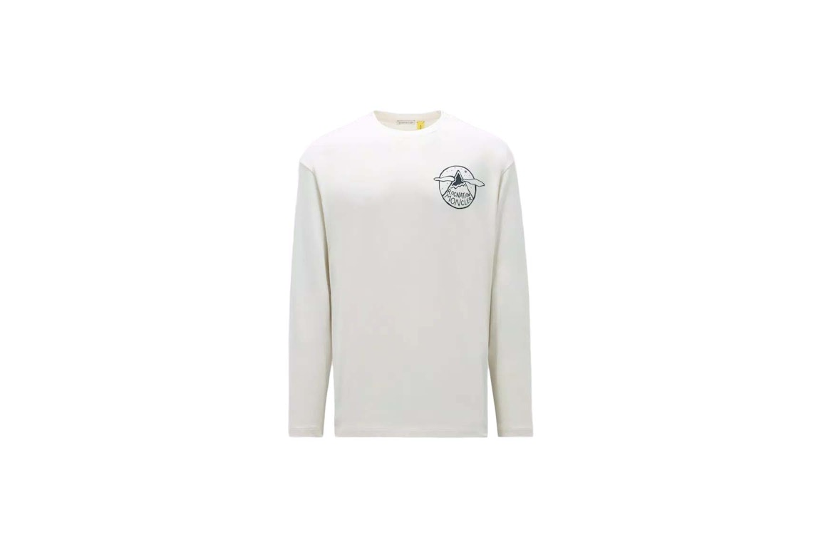 Pre-owned Moncler X Roc Nation By Jay-z Logo Long Sleeve T-shirt Off White