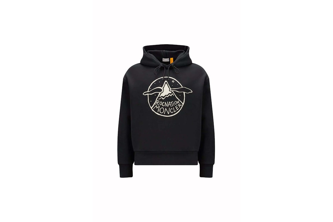 Pre-owned Moncler X Roc Nation By Jay-z Logo Motif Hoodie Black