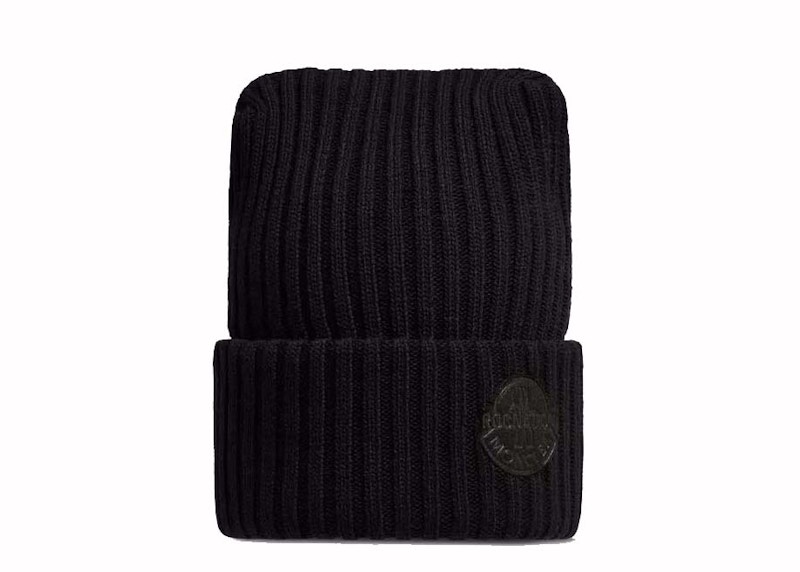 Pre-owned Moncler Men's X Roc Nation By Jayz Wool Beanie In Black
