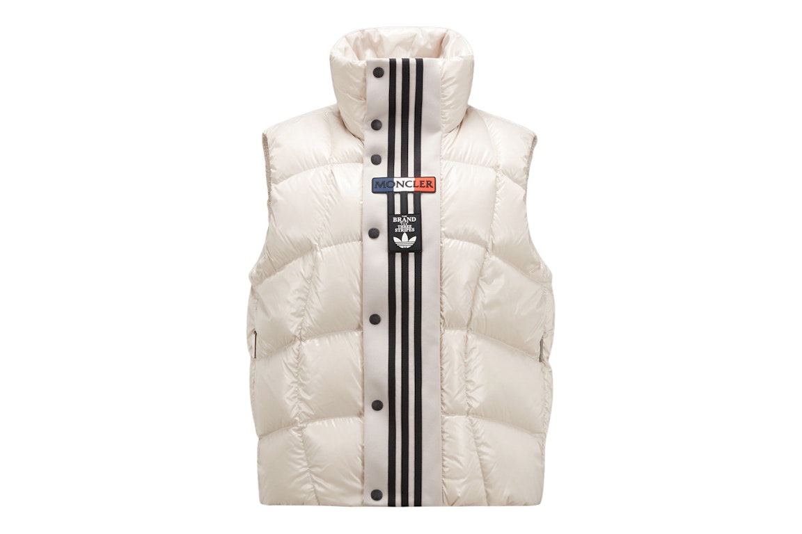 Pre-owned Moncler X Adidas Originals Bozon Down Vest White