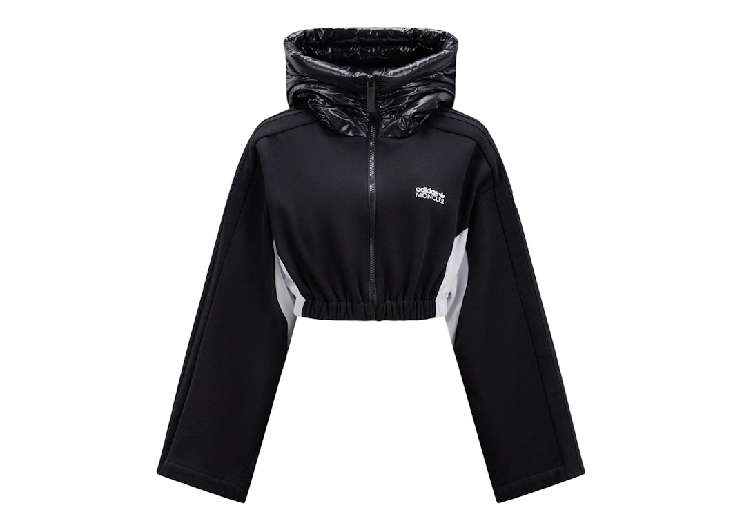 Pre-owned Moncler X Adidas Originals Fleece Zip-up Hoodie Black & White