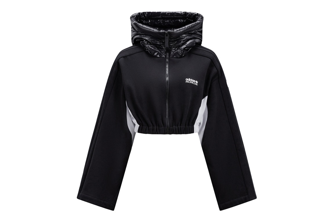 Pre-owned Moncler X Adidas Originals Fleece Zip-up Hoodie Black & White