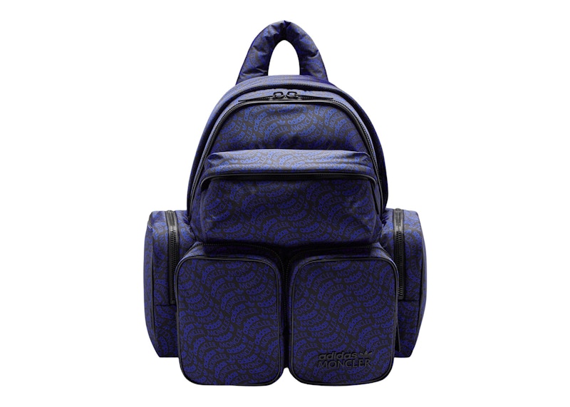 Moncler x adidas Originals Logo Print Backpack Black & Blue