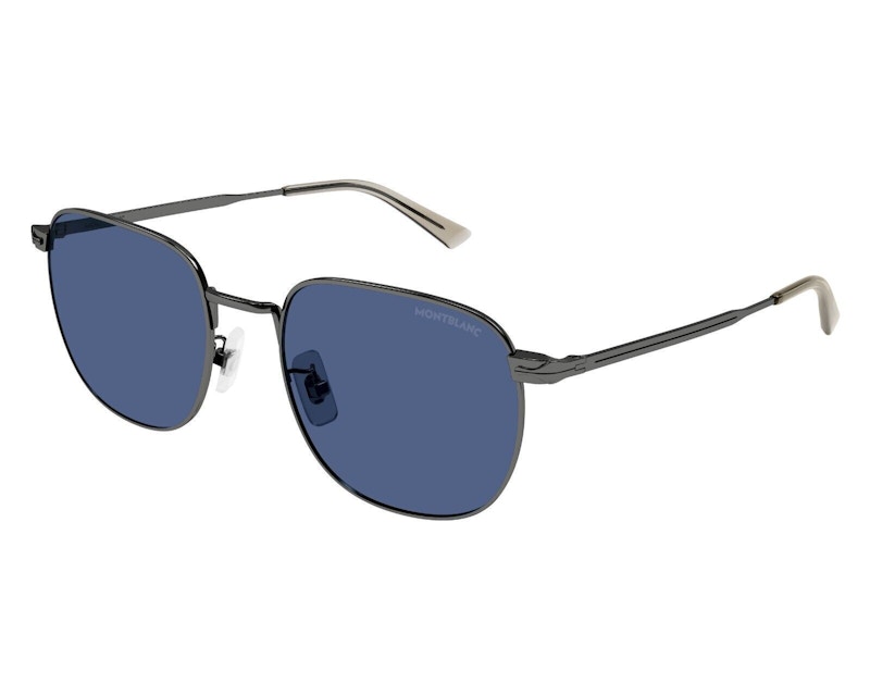 Occhiali da sole rettangolari Mont Blanc Ruthenium Blu-Blue (MB0265S-003)