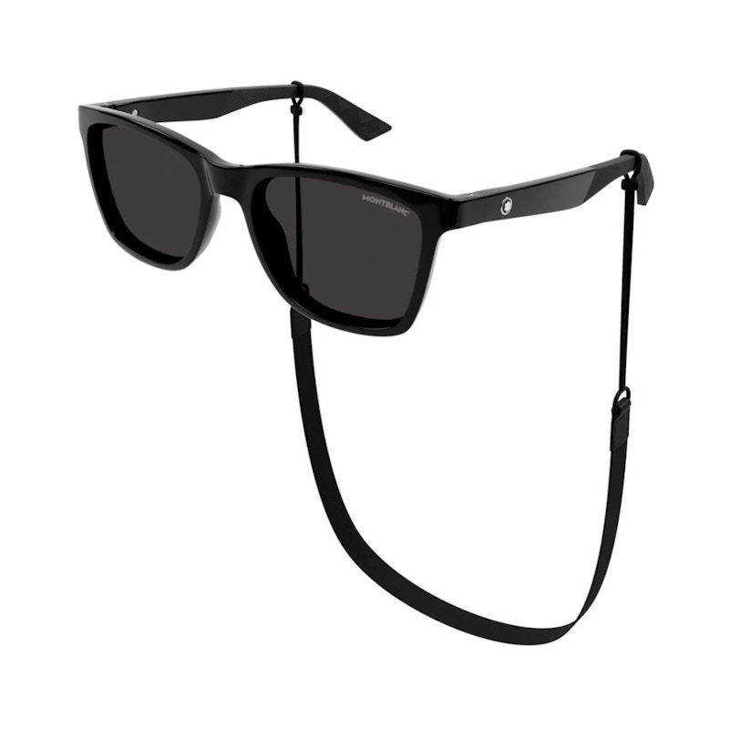 MONT BLANC Pre-owned Men's Square Sunglasses /006) In Black Black Grey/grey (mb0399s