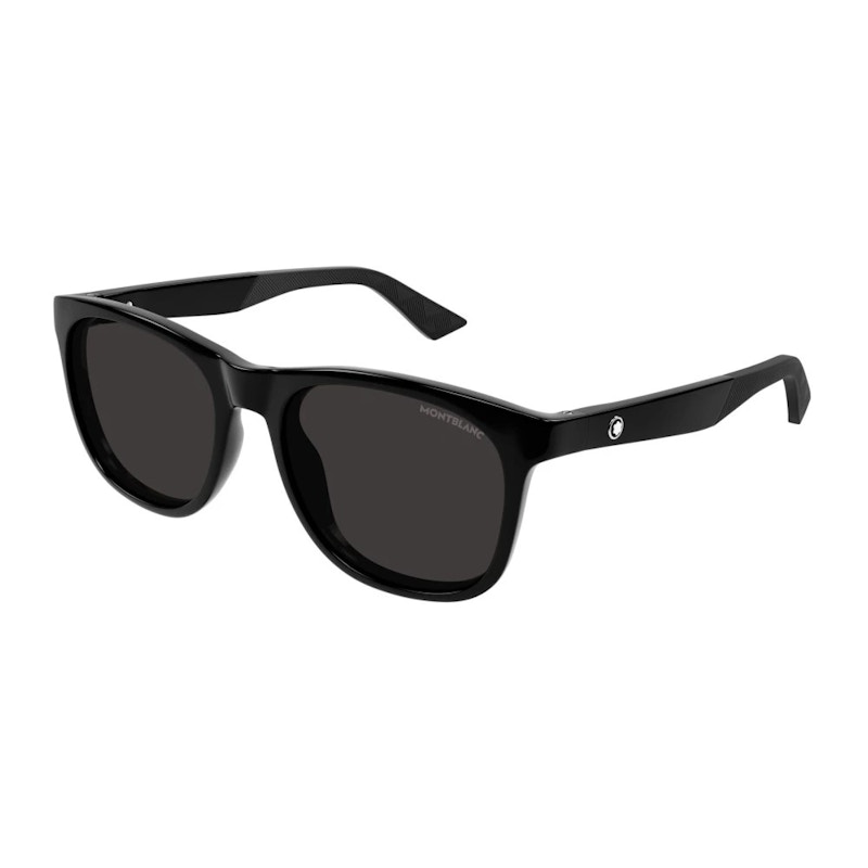 MONT BLANC Pre-owned Men's Square Sunglasses /001) In Black Black Grey/grey (mb0400s