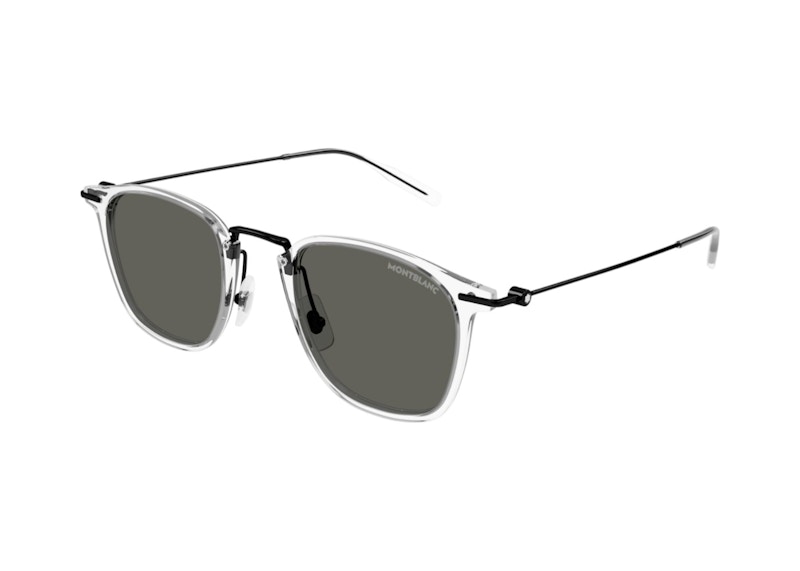 Mont Blanc Square Sunglasses Crystal-Grey (MB0295S-004) in Acetate