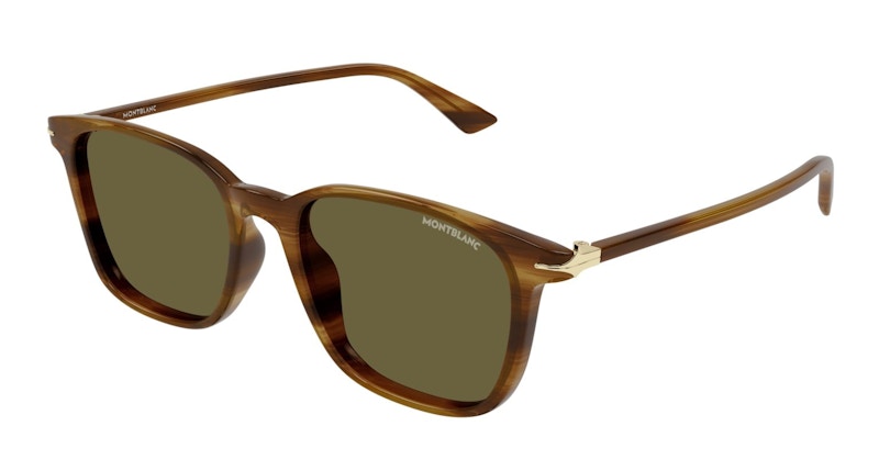 MONT BLANC Pre-owned Men's Square Sunglasses (mb0338s In Brown/brown (mb0338s/004)