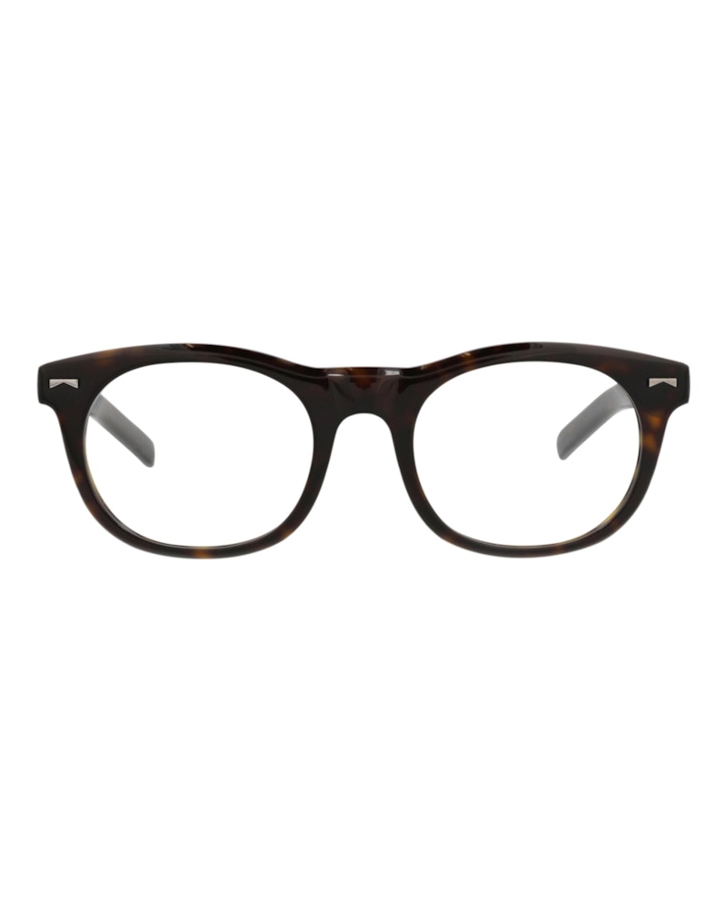 MONT BLANC Pre-owned Men's Roundframe Acetate Optical Frames In Havana Havana Transparent (mb0229o/30013543/00