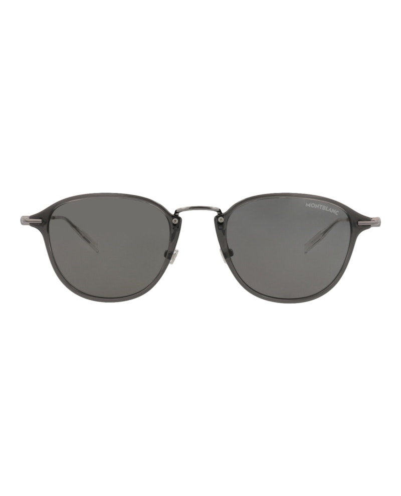 Occhiali da sole Montblanc Round-Frame Injection GREY RUTHENIUM GREY (MB0155S-30010173-001)