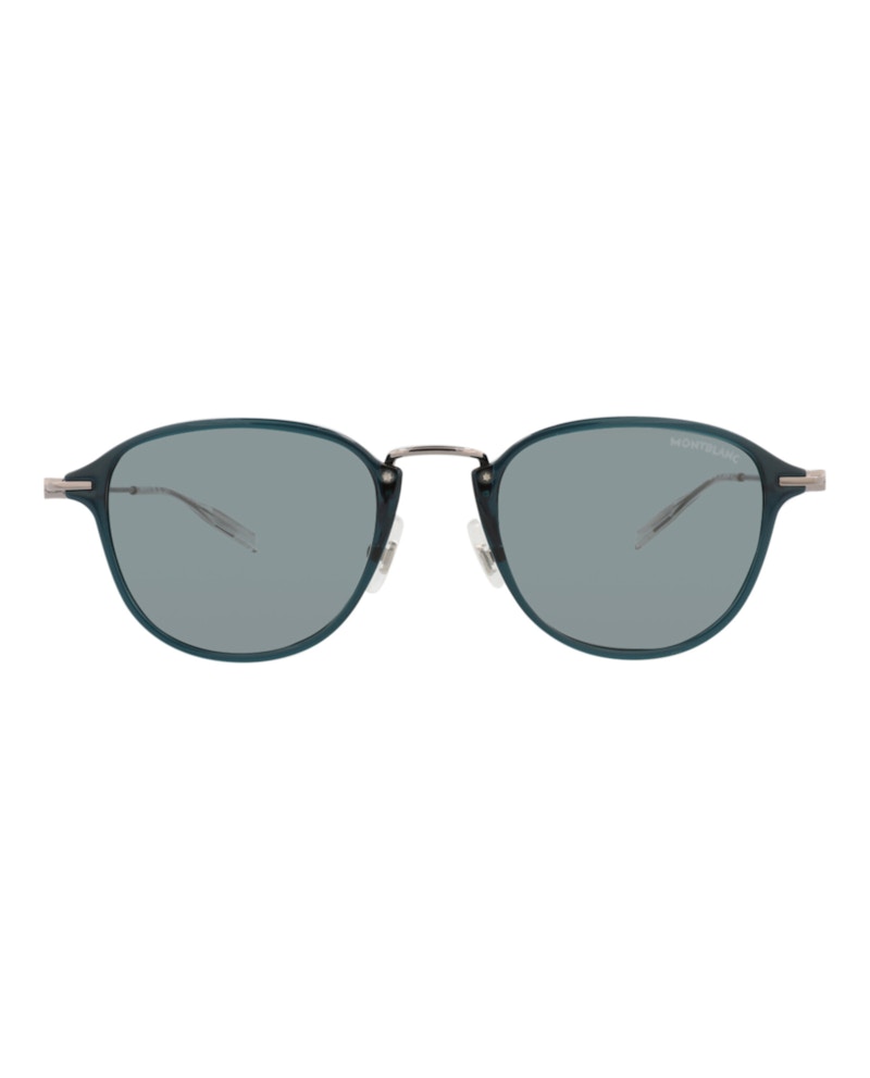 Occhiali da sole Montblanc Round-Frame Injection Green Rutenio Grey (MB0155S-30010173-007)