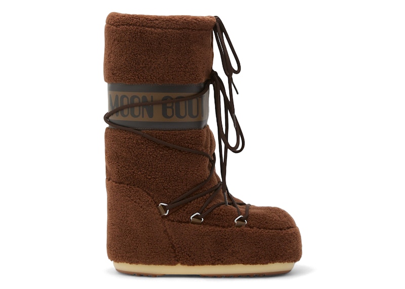 Pre-owned Moon Boot Icon Fleece Boot Sneakers In Brown