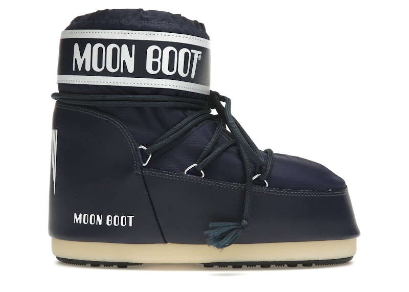 Pre-owned Moon Boot Men's  Icon Low Nylon Boot Sneakers In Blue