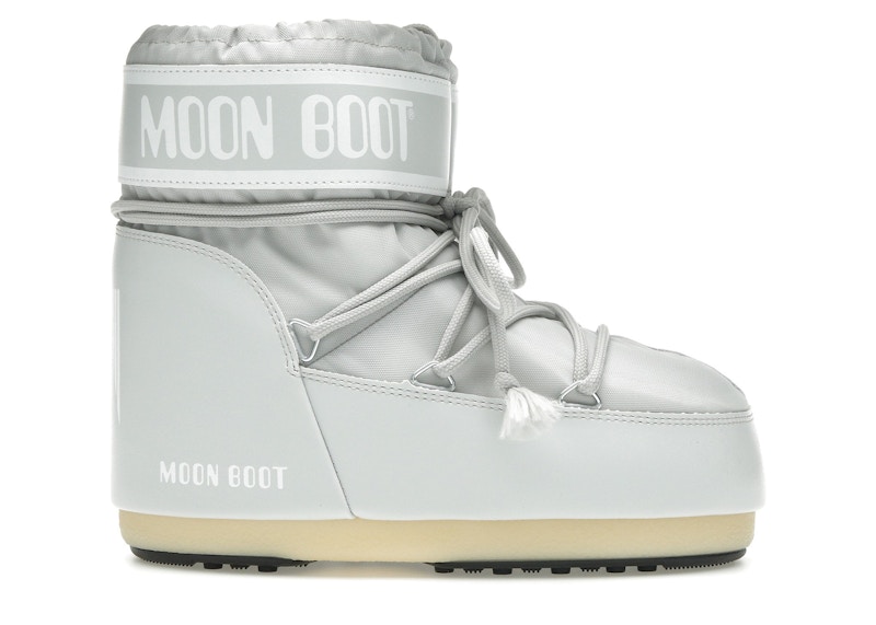 Pre-owned Moon Boot Men's Icon Low Nylon Boot Sneakers In Glacier Grey In Gray