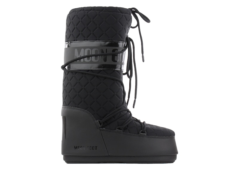 Pre-owned Moon Boot Icon Quilt Boot Sneakers In Black