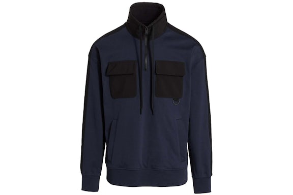 Moose Knuckles Borough Popover Quarter Zip Dark Sapphire