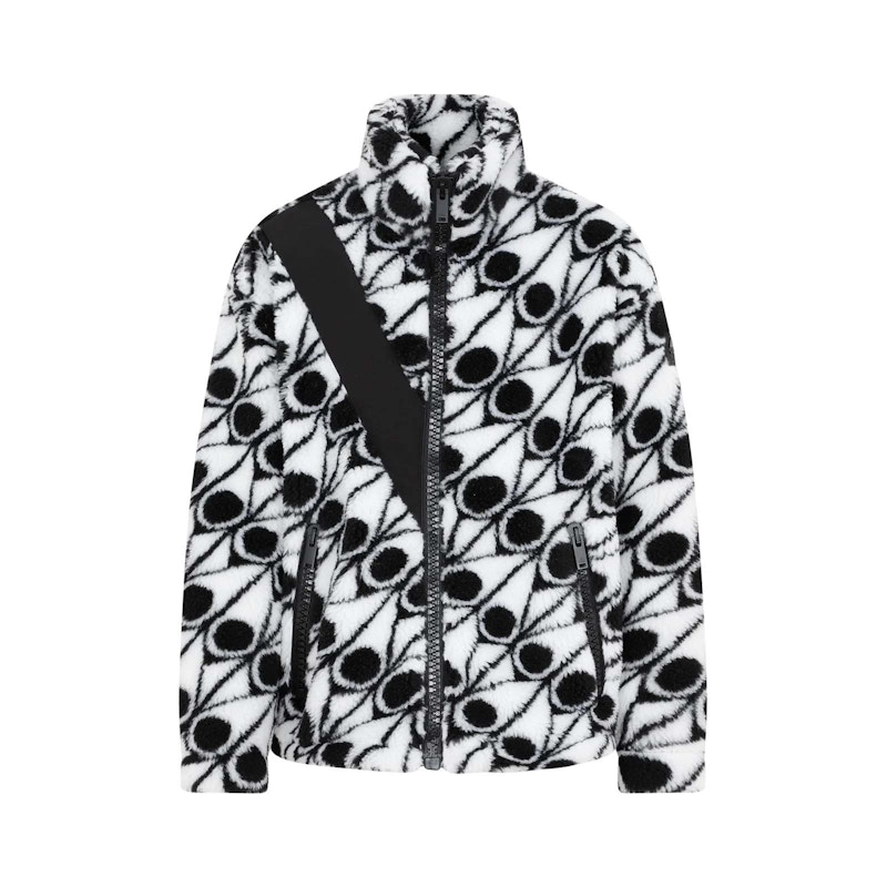 Moose Knuckles Printed Red Rooster Zip Up Black White Monogram