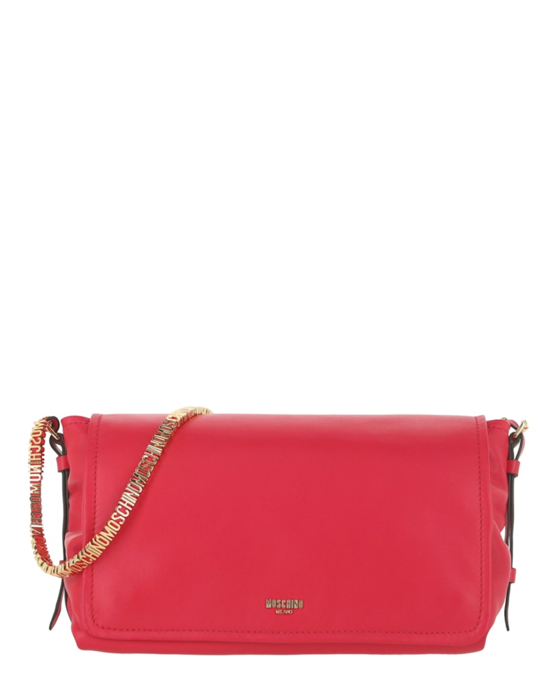 Moschino Logo-Lettering Crossbody Bag Red