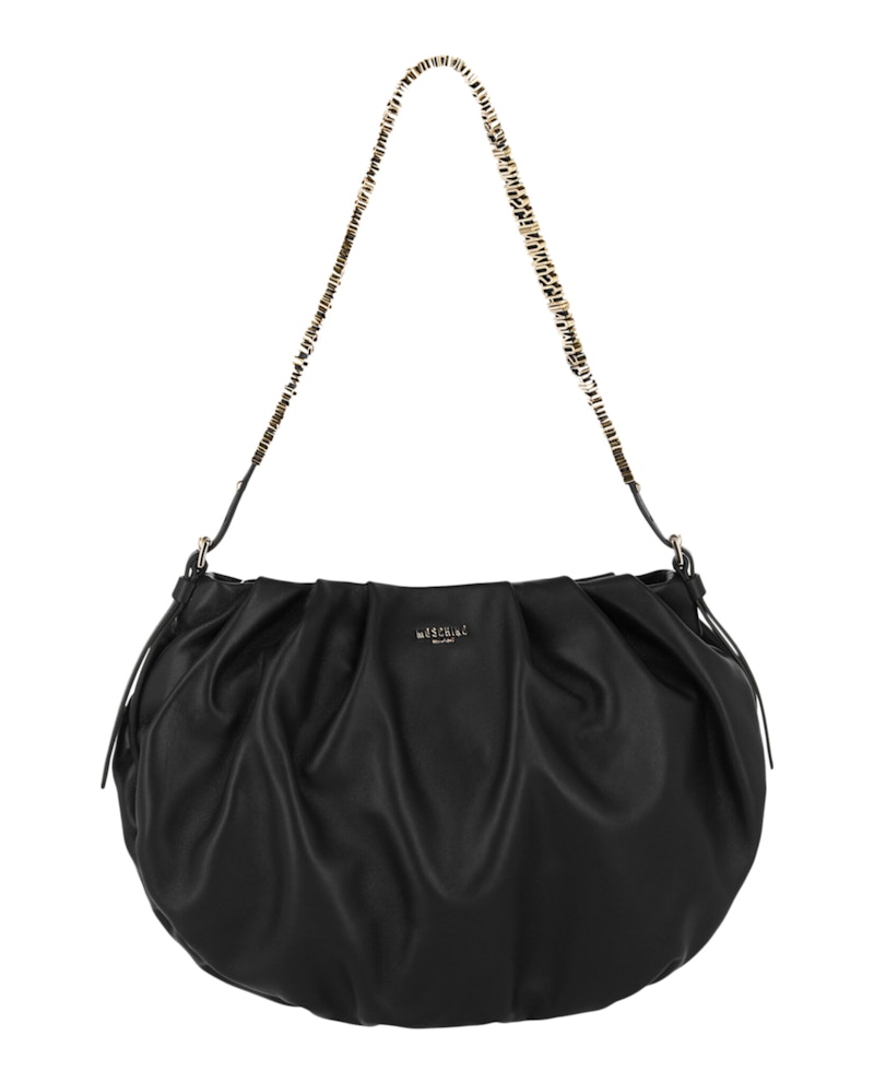 Moschino Mini Lettering Laminated Shoulder Bag Black