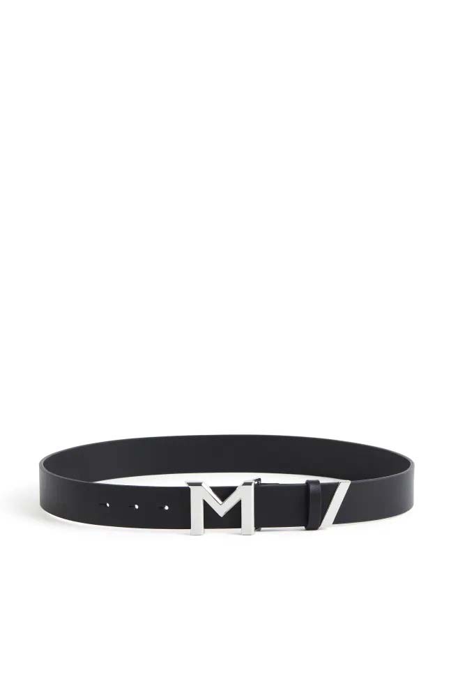 Mugler H&M M-Buckle Leather Belt (Mens) Black in Leather with ...