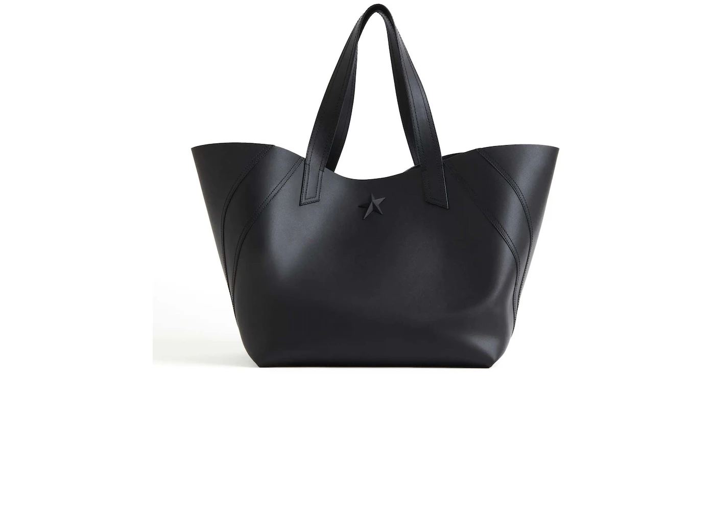 Mugler H&M Oversized Leather Shopper Black in Leather with