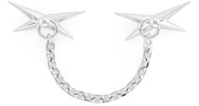 Mugler H&M Star-Motif Double Brooch Silver-colored