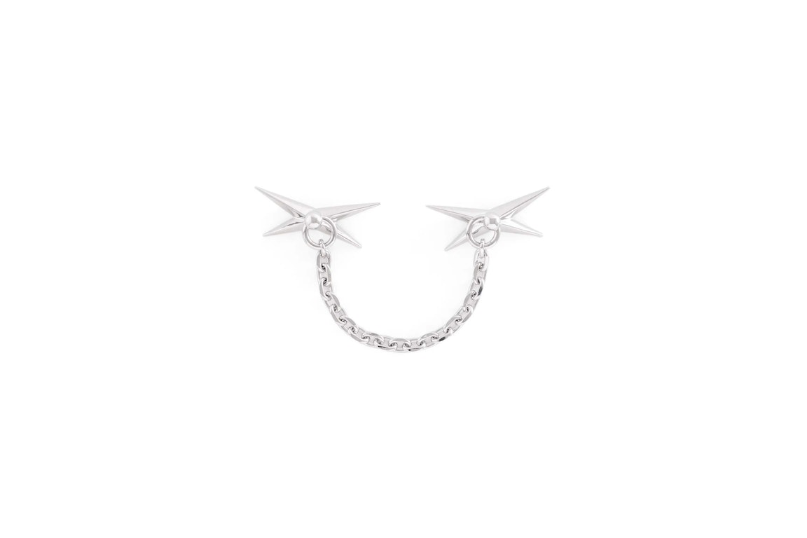 Pre-owned Mugler H&m Star-motif Double Brooch Silver-colored