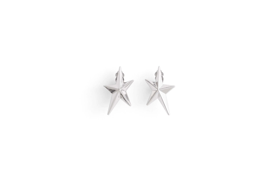 Pre-owned Mugler H&m Star-shaped Clip Earrings Silver-colored
