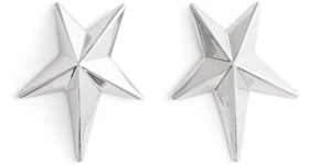 Mugler H&M Star-Shaped Earrings Silver-colored