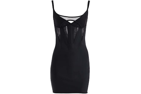 Mugler H&M Corset-Style Mini Dress Black - SS23 - US Mugler H&M Corset-Style Mini Dress Black - SS23 - US