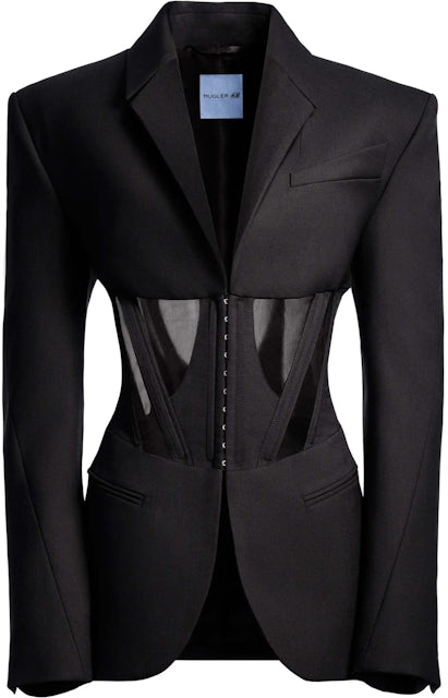 Mugler H&M Corset-Style Wool Jacket Black - SS23 -