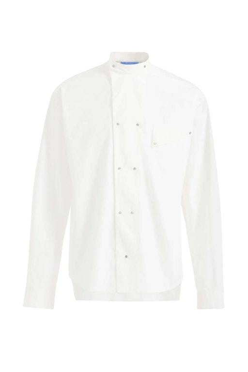 Pre-owned Mugler H&m Double-breasted Poplin Shirt (mens) White