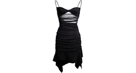 Mugler H&M Gathered Mini Dress with Bra Top Black