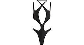 Mugler H&M Halterneck Cut-Out Swimsuit Black