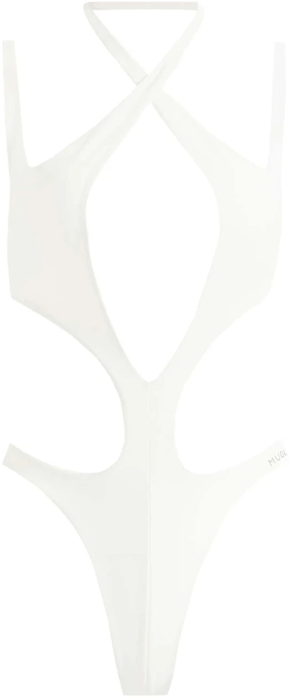 Mugler H&M Halterneck Cut-Out Swimsuit White - SS23 - US
