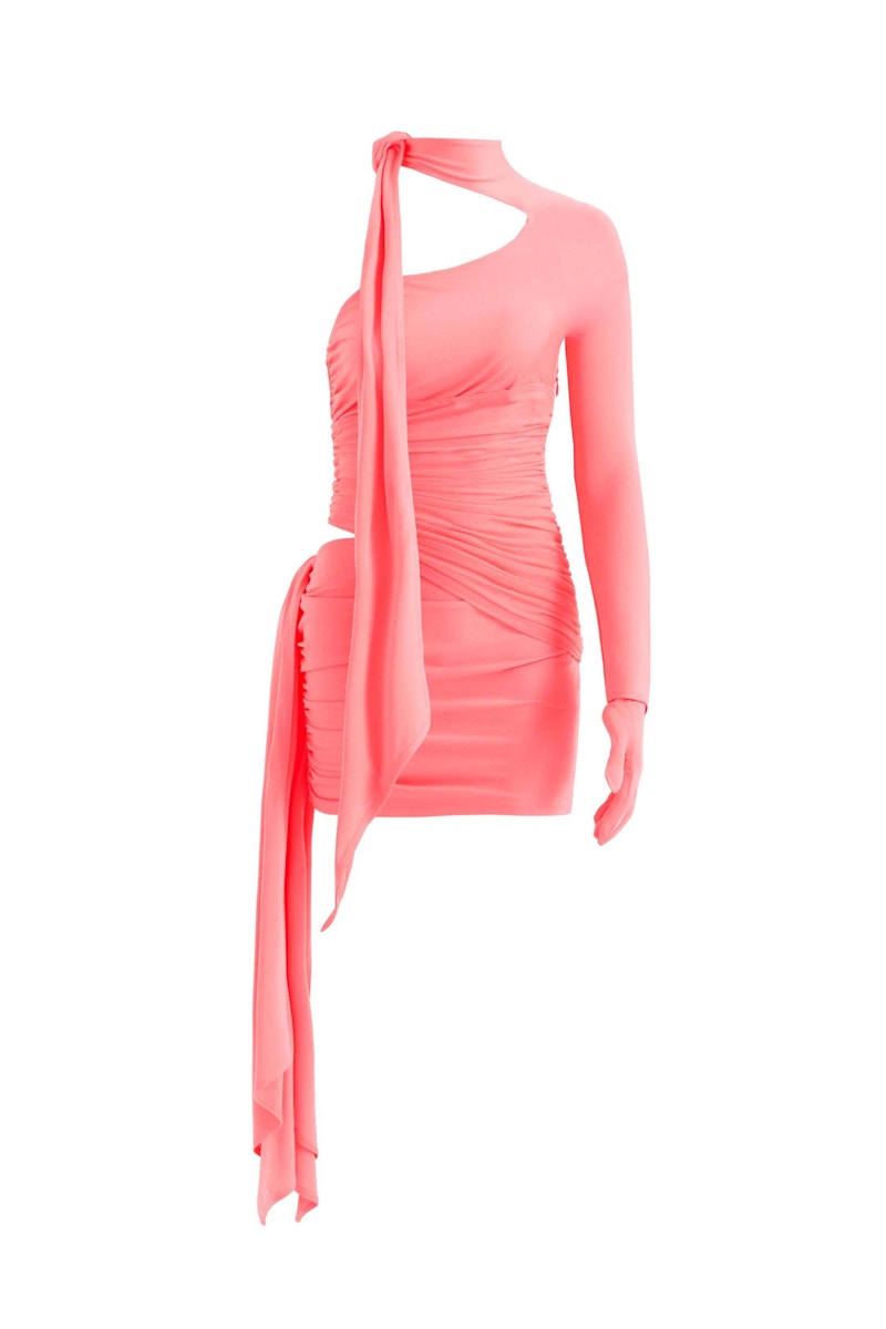 Mugler H&M Knot-Detail One-Shoulder Dress Pink - SS23 - US