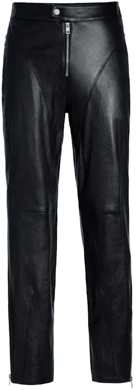 Mugler H&M Leather Biker Pants Black - SS23 - DE