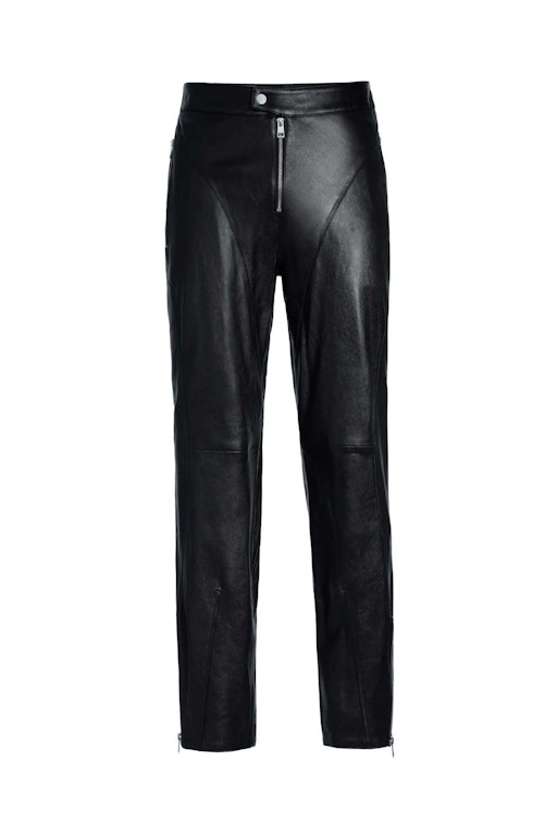 Pre-owned Mugler H&m Leather Biker Pants (mens) Black
