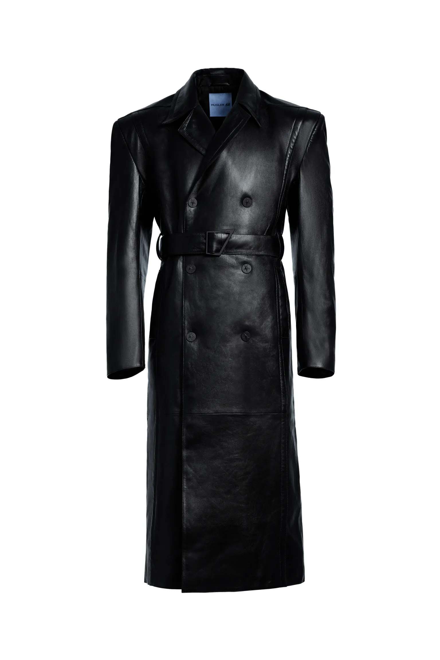 Mugler H&M Leather Trench Coat (Mens) Black - SS23 Men's - US