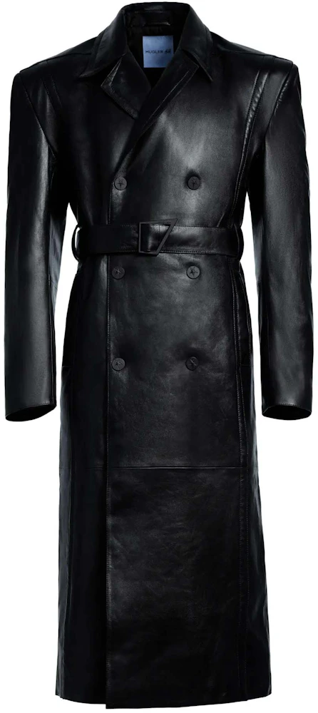 Kylie Jenner Black Leather Oversized Trench Coat Photoshoot 2023 ...