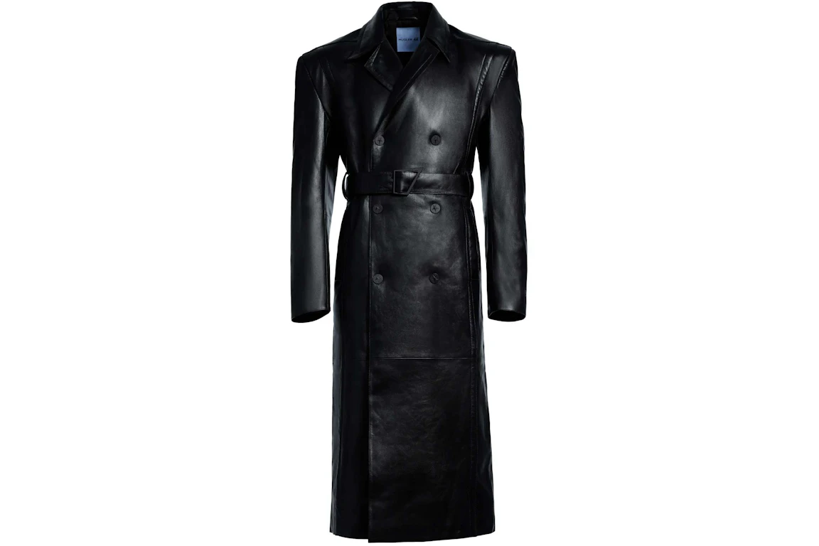 Mugler H&M Leather Trench Coat (Mens) Black