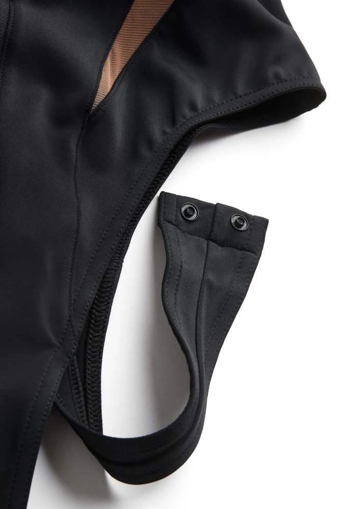 Mugler X H&M HM Mesh-Panelled Body Suit Black 0 2 4 6 8 10 16 20 34 36 38  48 New