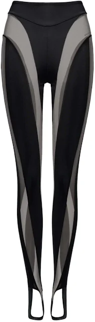 NEW Mugler x H&M Mesh-Paneled LEGGINGS Beige/Black 6 RARE