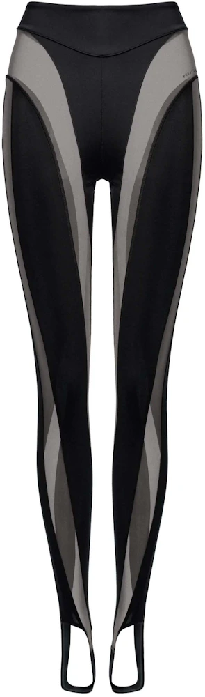 Buy MUGLER Spiral Panelled Stirrup Leggings - Black At 50% Off