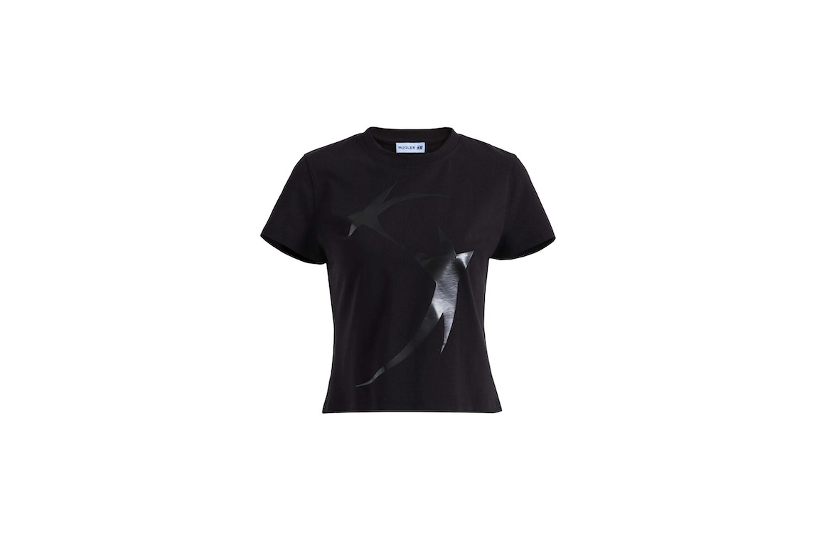 Pre-owned Mugler H&m Printed Fitted T-shirt Black