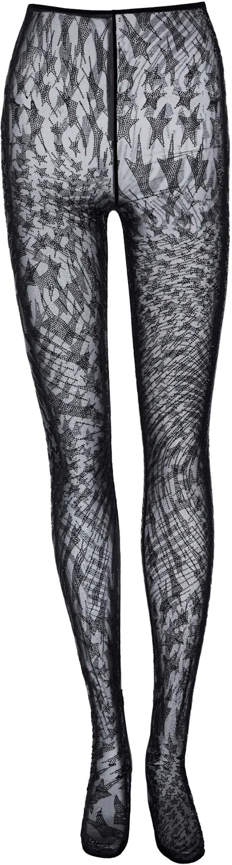 Mugler Lace Tights in Black  Black. Size 36 (also in